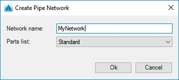 Create Pipe Network dialog box