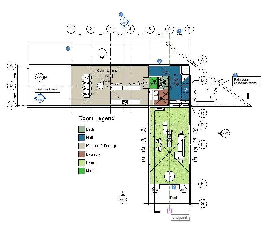 Revit Floor Plan - Bubbles on one side