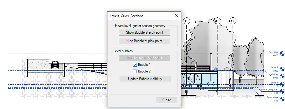Revit Cross Section - Bubbles on one side