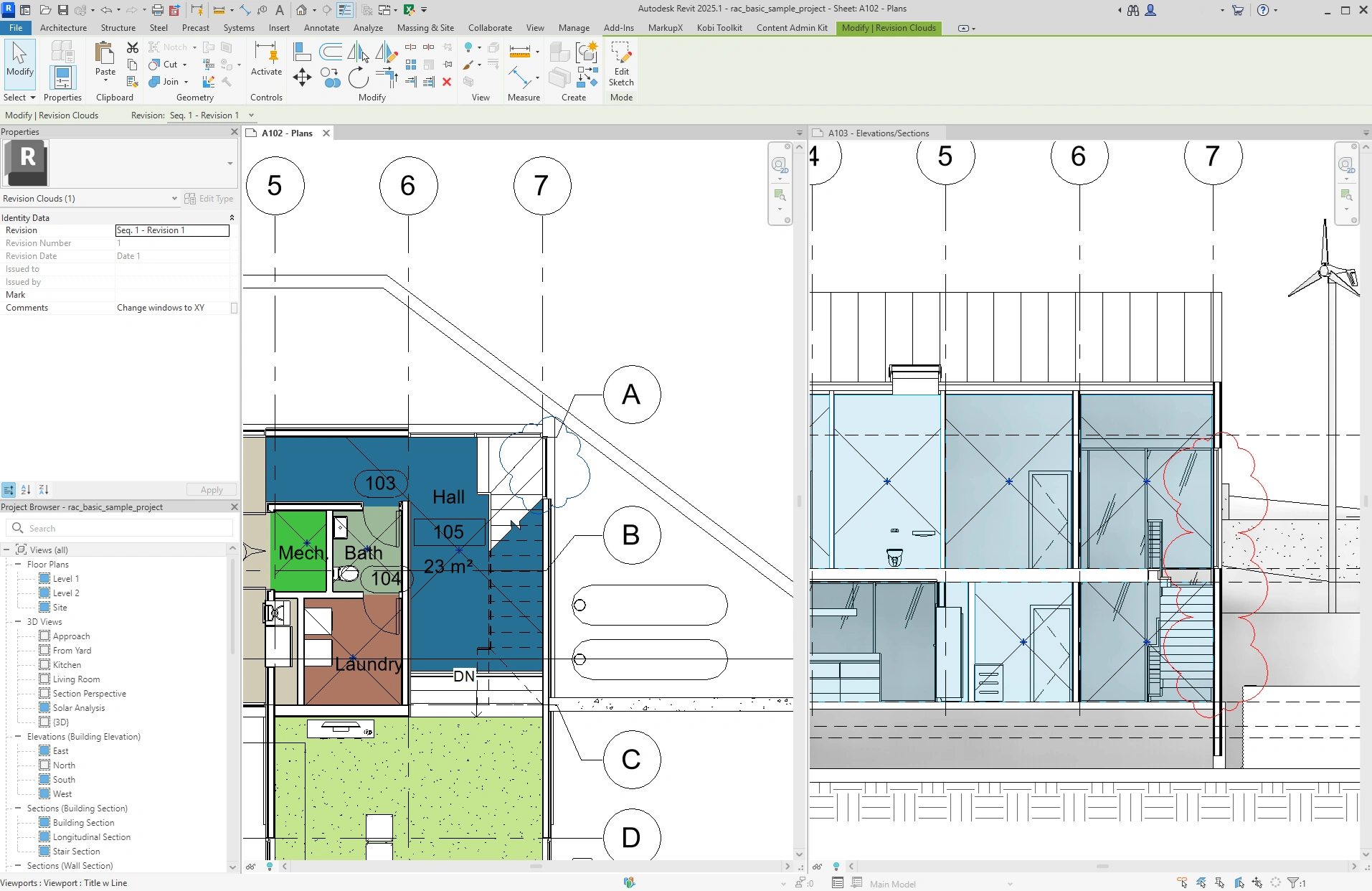 Revision Cloud Elements - Kobi Toolkit for Revit