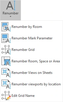 Revit Renumber Options - Kobi Toolkit for Revit