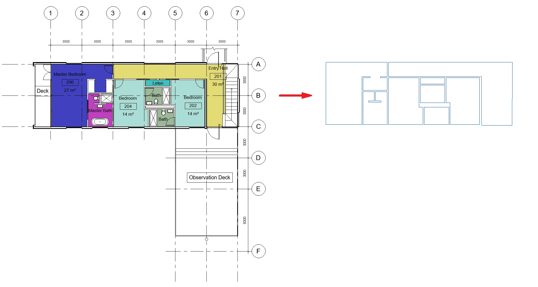 Room to Lines Example - Kobi Toolkit for Revit