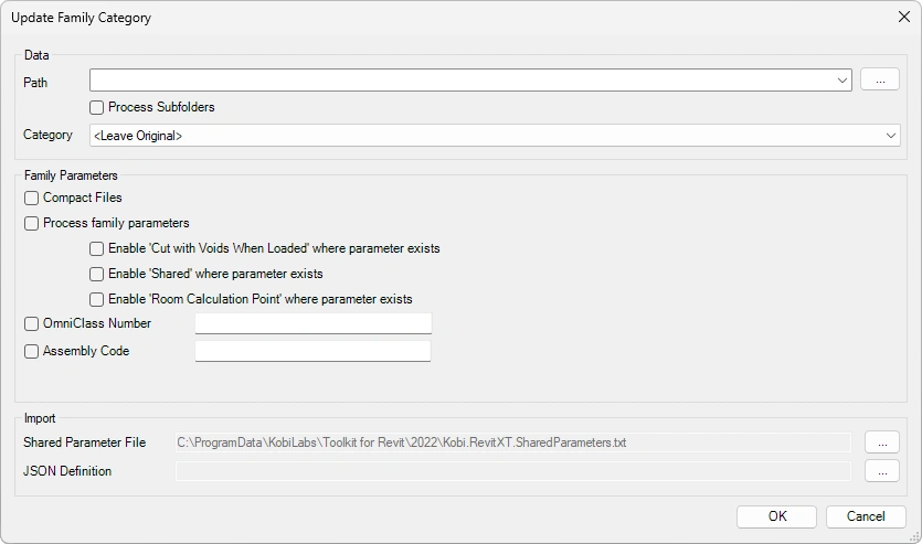 Update Revit Family Category - Kobi Toolkit for Revit