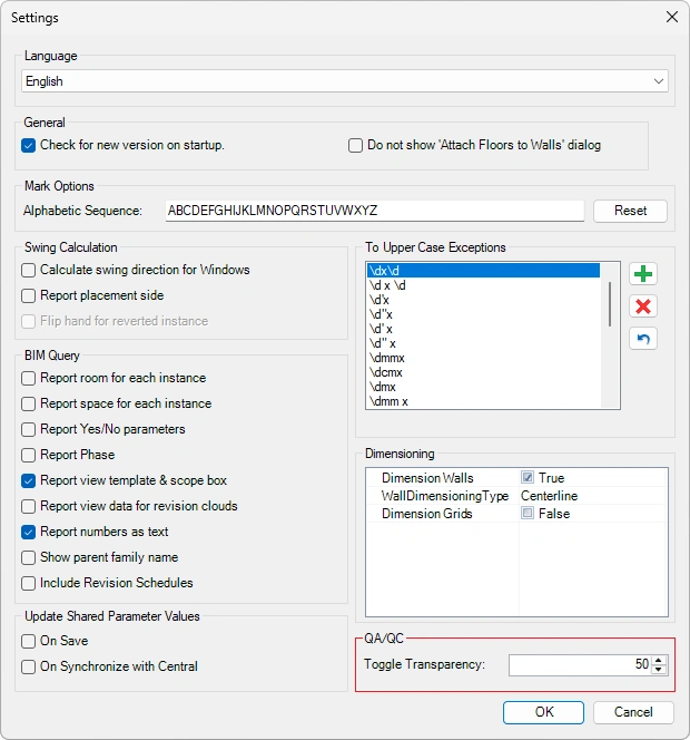 Kobi Toolkit for Revit - Settings