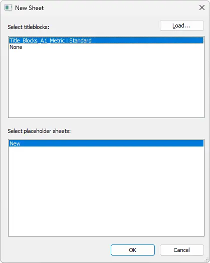 Create new sheet in Revit - dialog box