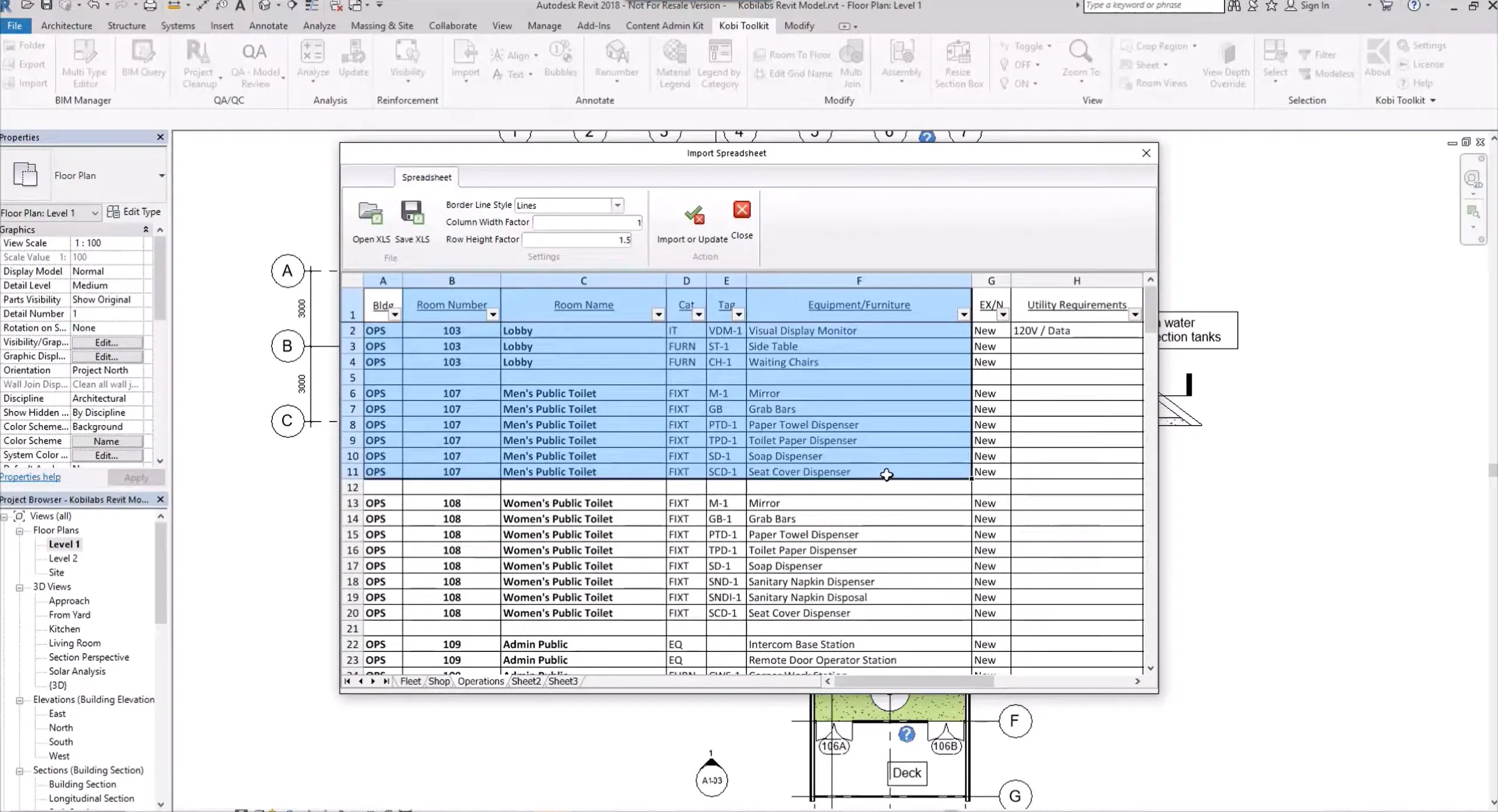 Import Excel spreadsheet to Revit