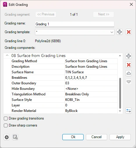 Edit Grading - Kobi Toolkit for Civil 3D