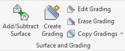 Surface and Grading Panel - Kobi Toolkit for Civil 3D